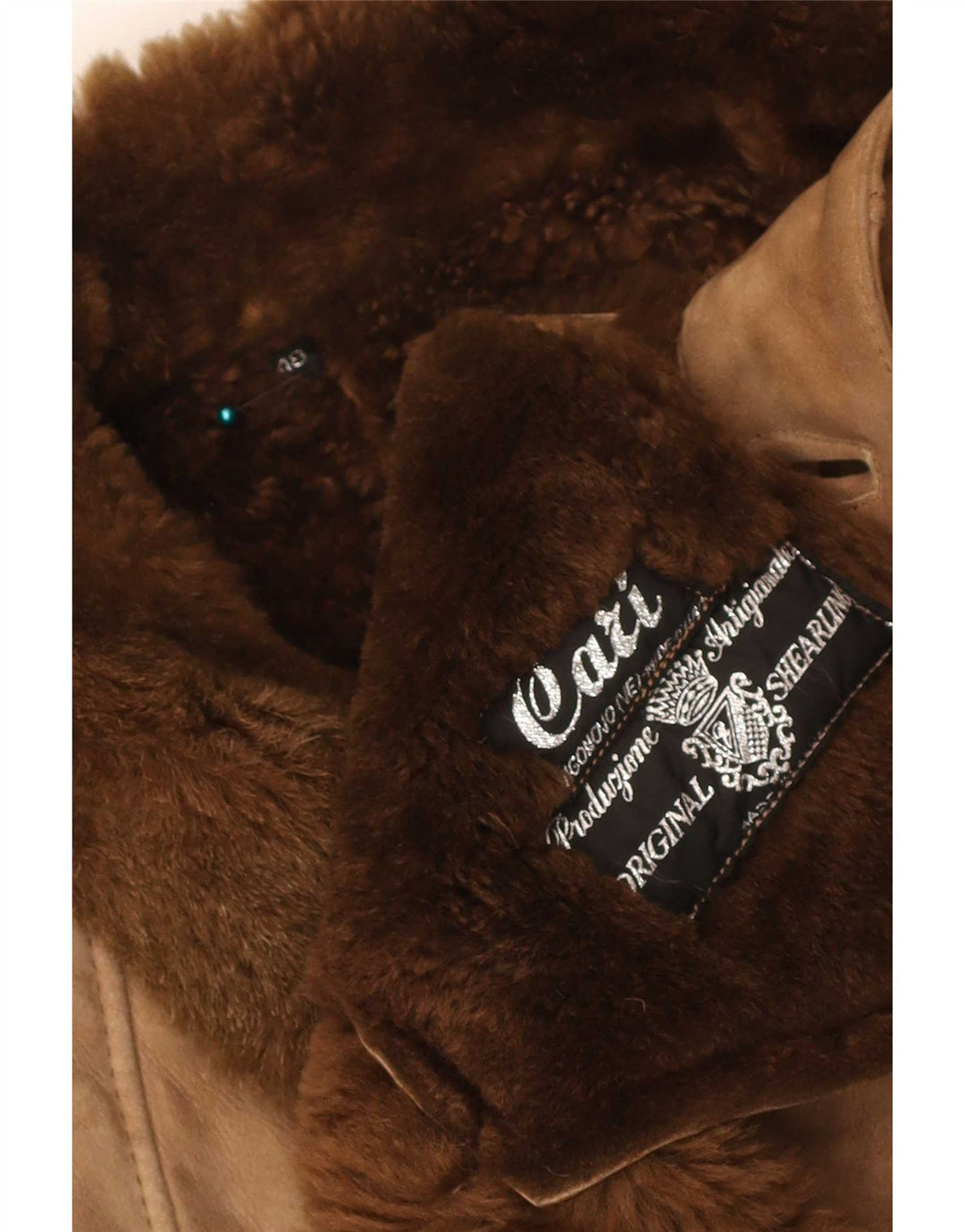 Cappotto vintage in shearling da uomo IT 48 Beige medio