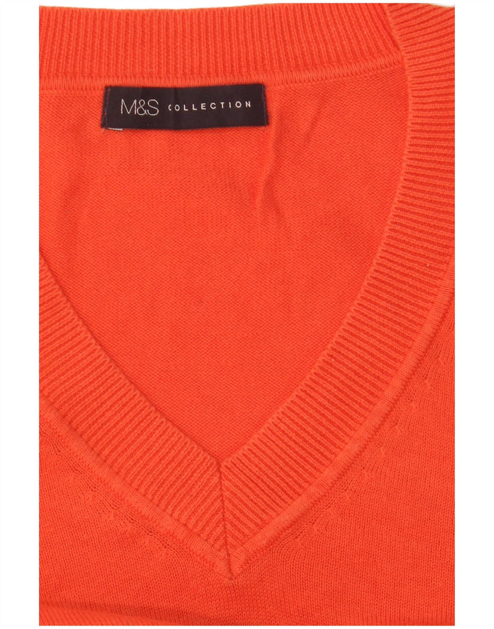 Maglione maglione con scollo a V da donna Marks & Spencer UK 14 rosso medio