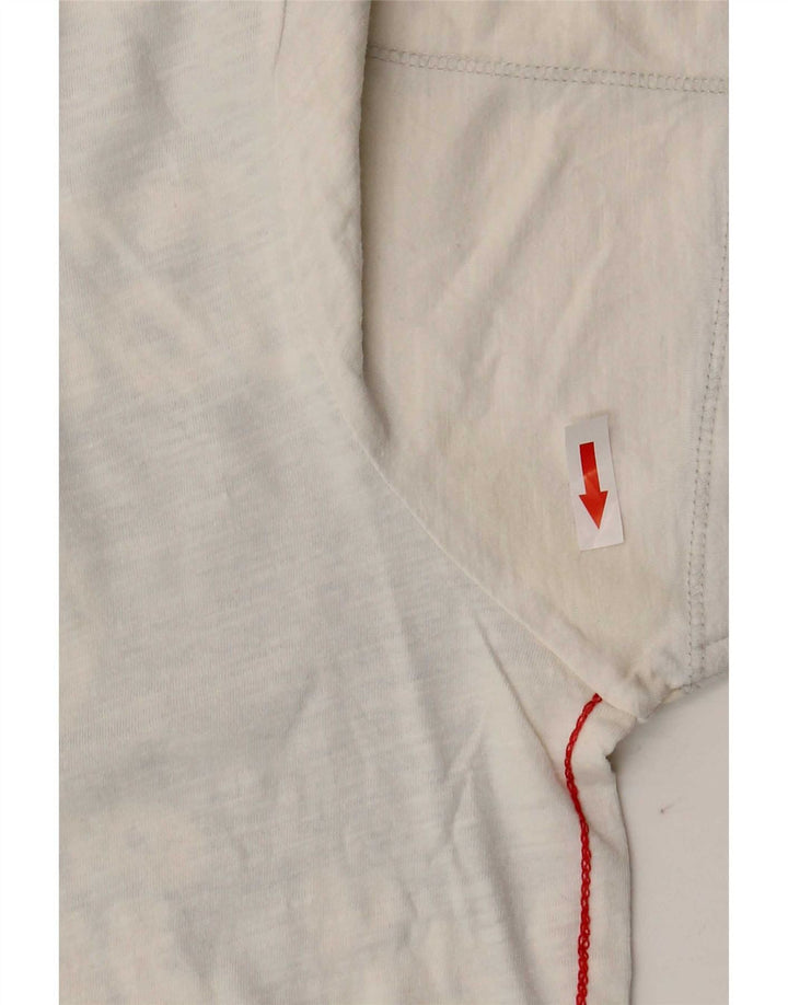 Desigual T-shirt grafica da uomo Top Small in cotone color block bianco