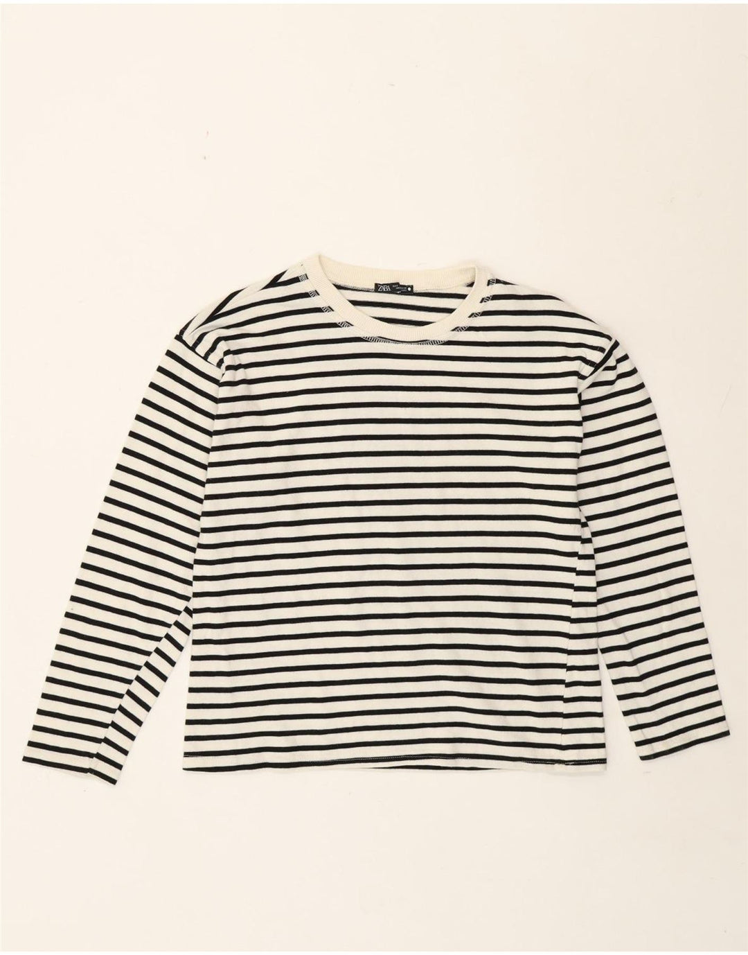 Top Zara da donna a maniche lunghe UK 10 Small White Striped