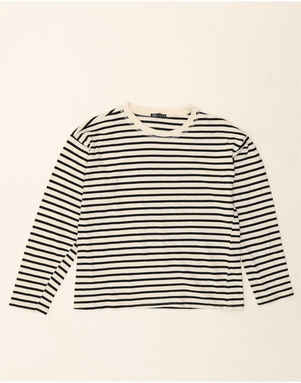 Top Zara da donna a maniche lunghe UK 10 Small White Striped