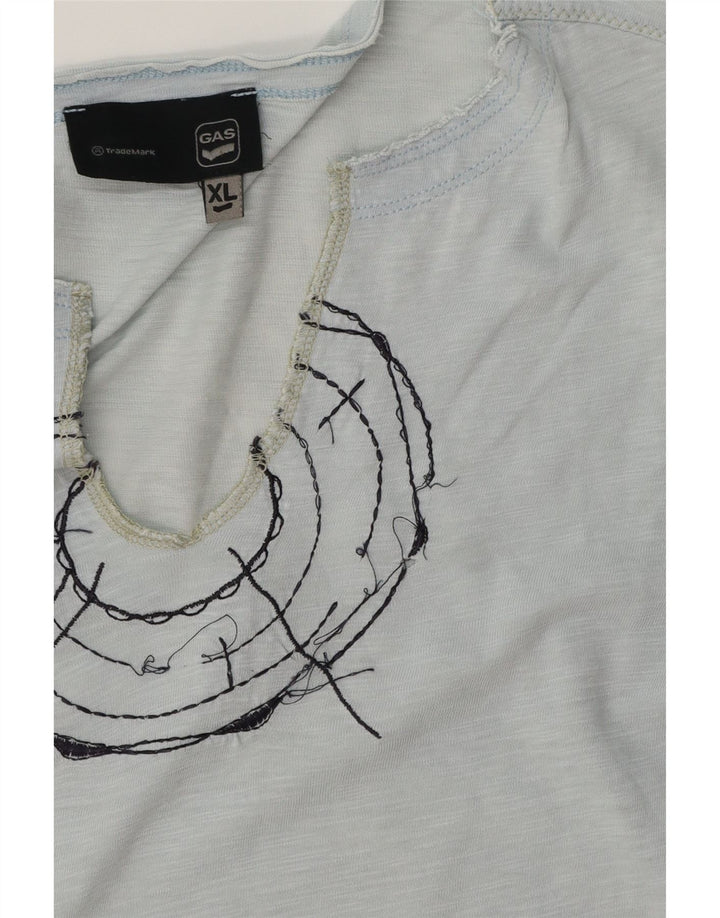 T-shirt grafica da uomo GAS Top XL blu screziato