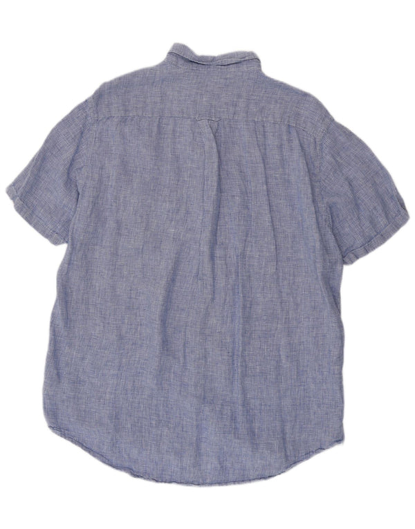 GANT Camicia a maniche corte vestibilità regolare da uomo Taglia 45/46 2XL Pied de poule blu