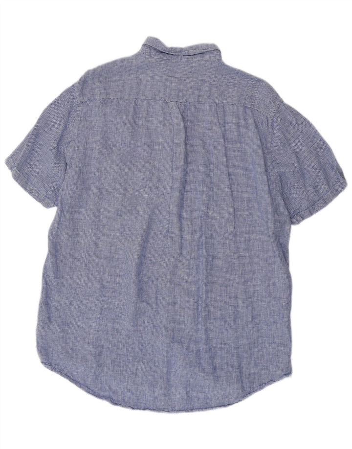 GANT Camicia a maniche corte vestibilità regolare da uomo Taglia 45/46 2XL Pied de poule blu