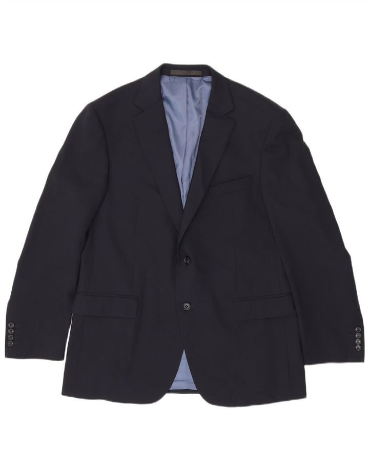 Giacca blazer a 2 bottoni da uomo Marks & Spencer UK 42 Large in lana blu navy