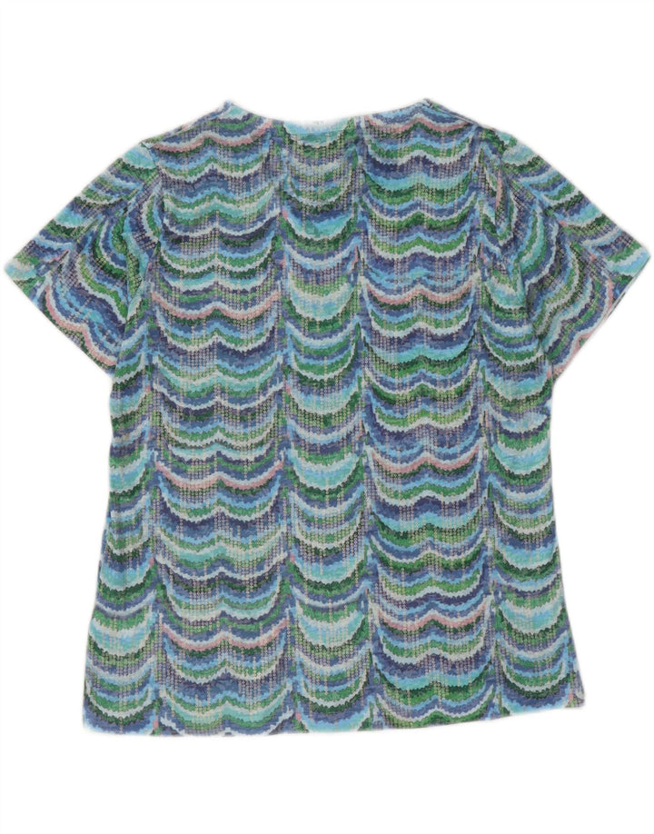 PACO BOUTIQUE Womens Blouse Top UK 12 Medium Blue Chevron Polyester Vintage Paco Boutique and Second-Hand Paco Boutique from Messina Hembry 