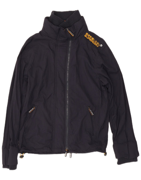 Giacca antipioggia grafica da uomo Superdry Windcheater UK 42 XL Nylon blu navy