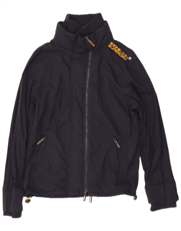 Giacca antipioggia grafica da uomo Superdry Windcheater UK 42 XL Nylon blu navy