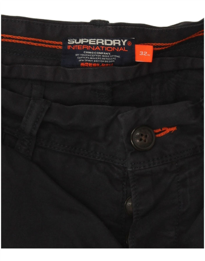 Pantaloncini chino da uomo Superdry W32 cotone blu navy medio