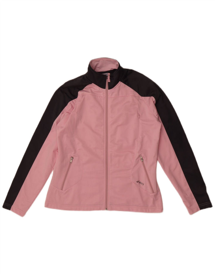 Giacca da tuta da donna Asics UK 18 XL Poliestere color block rosa