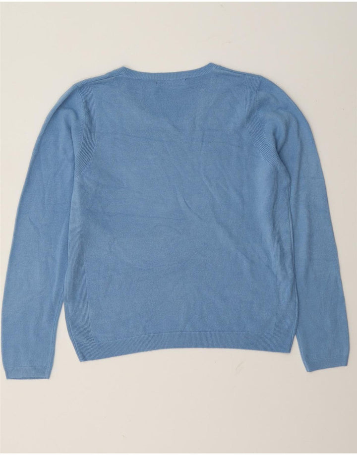 Maglione maglione con scollo a barca da donna Marks & Spencer UK 12 Acrilico blu medio