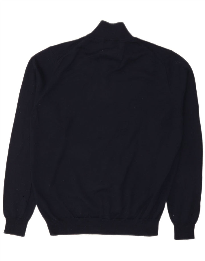 Maglione da uomo Marks & Spencer con zip e collo medio in acrilico blu navy