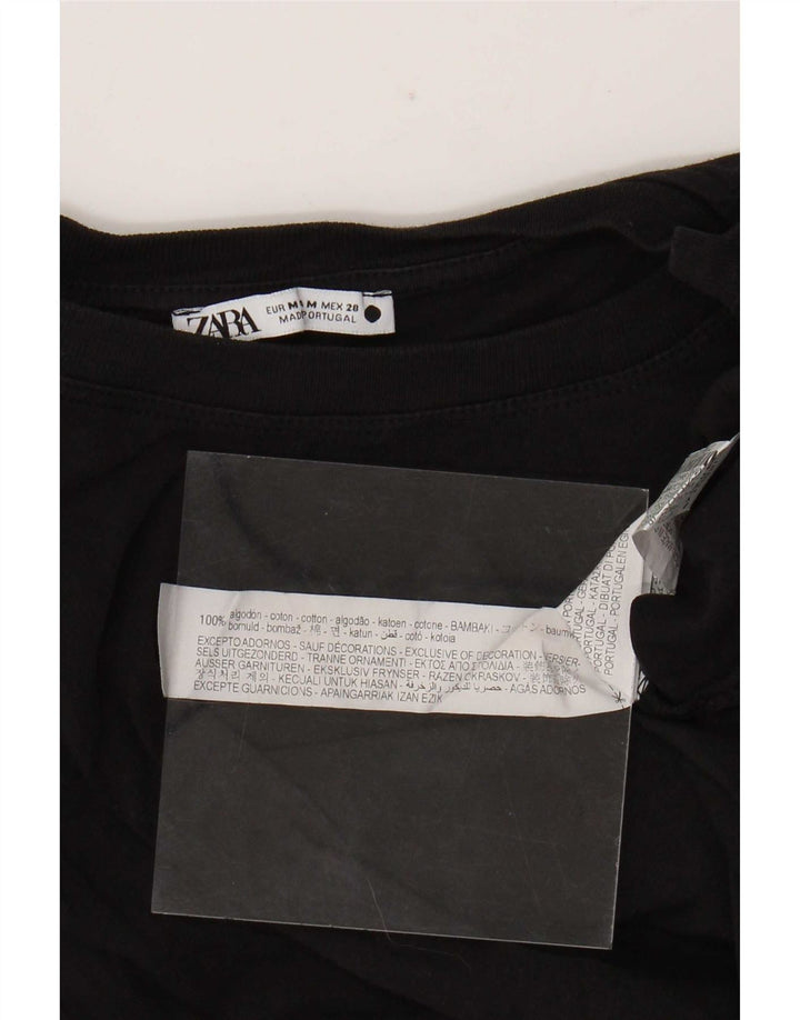 Canotta da donna Zara UK 14 cotone nero medio