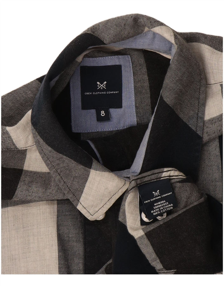 Crew Clothing Camicia oversize in flanella da donna UK 8 Piccolo quadretto blu navy