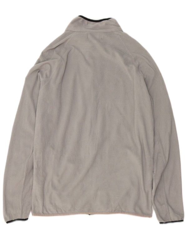 TRUSSARDI Womens Fleece Jacket UK 18 XL Grey Polyester