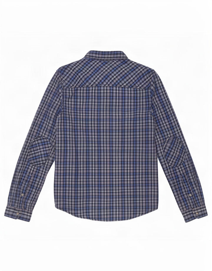 Tommy Hilfiger Camicia da uomo in flanella di cotone a quadretti blu grande