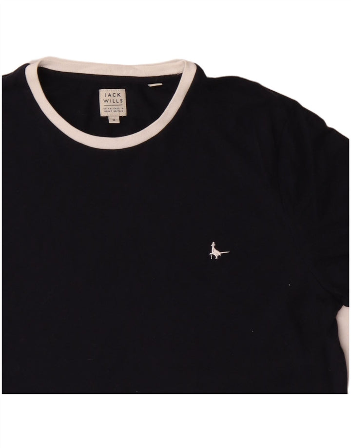 JACK WILLS T-shirt da uomo Top medio in cotone blu navy