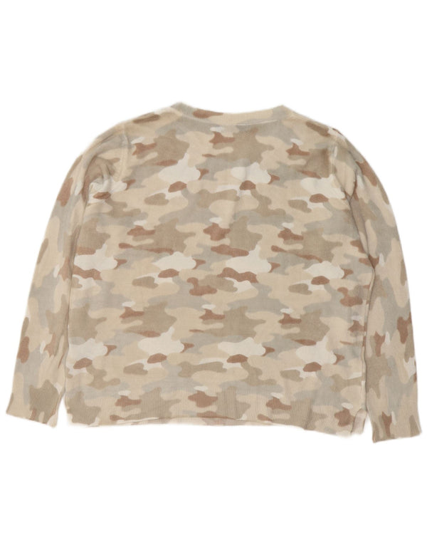 Maglione maglione con scollo a barca da donna Marks & Spencer UK 18 XL grigio mimetico