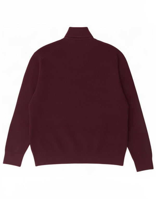 Maglione da uomo Marks & Spencer con zip e collo 3XL poliestere bordeaux
