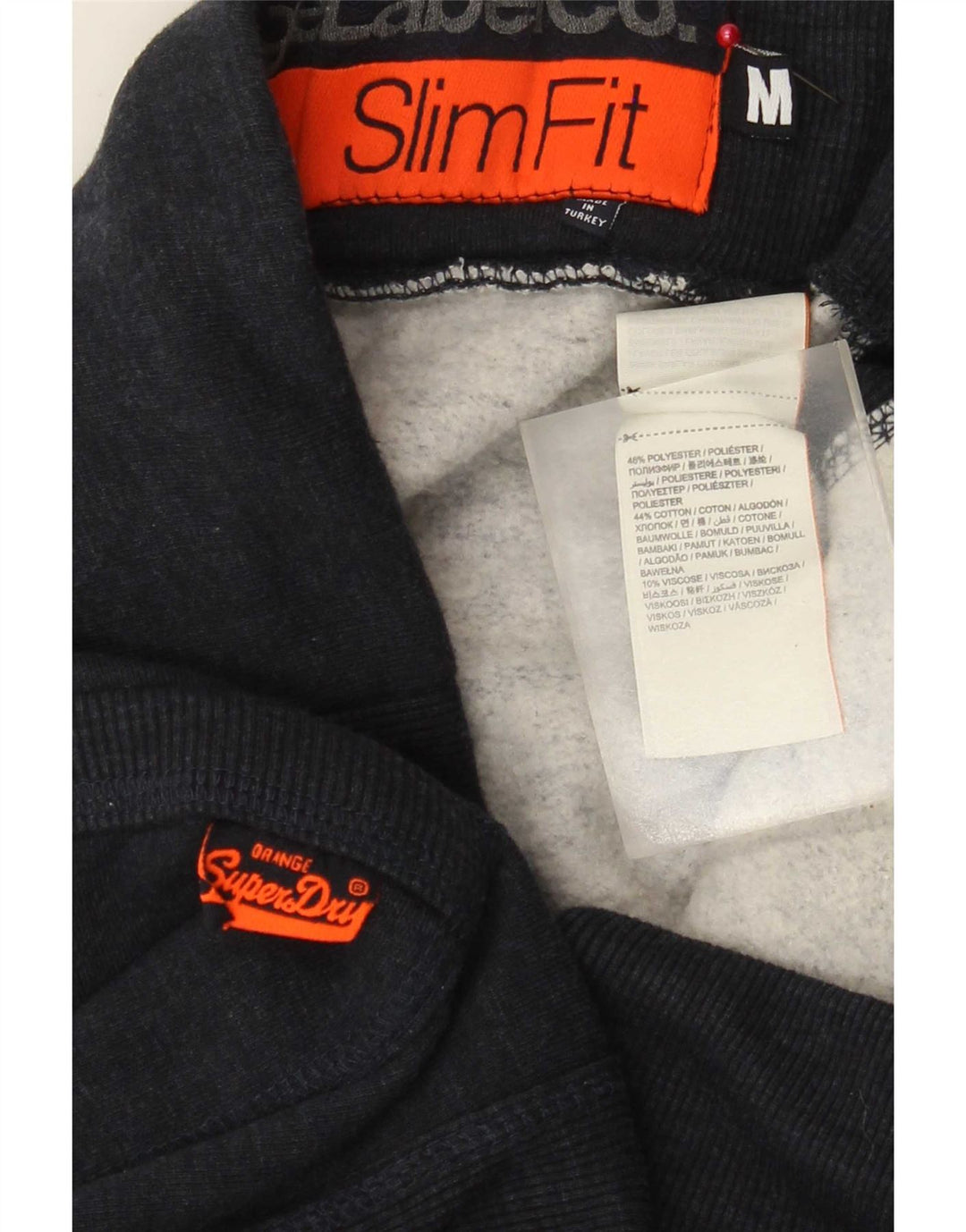 Pantaloncini sportivi slim fit da uomo Superdry poliestere medio blu navy