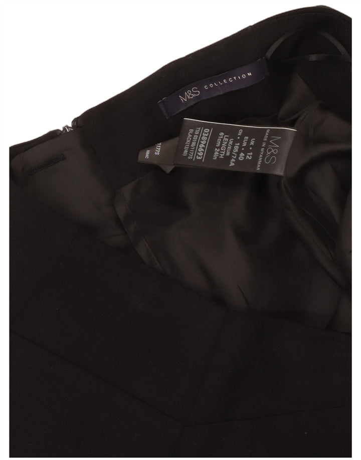 Gonna a tubino da donna Marks & Spencer UK 12 media W32 poliestere nero