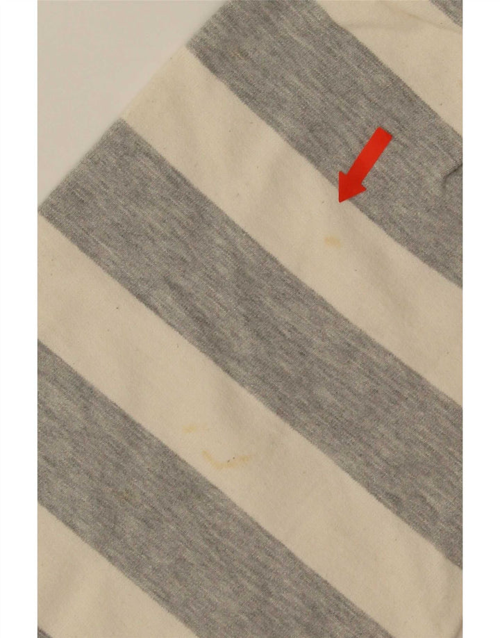Trigema Felpa da uomo con zip e collo maglione XL in cotone a righe grigie