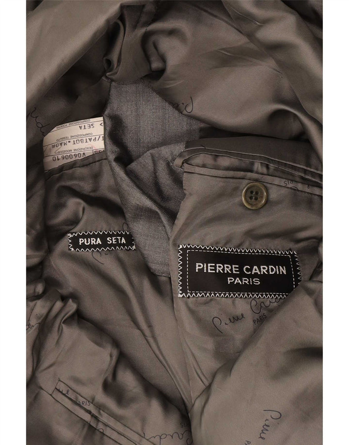 Giacca blazer da uomo a 2 bottoni Pierre Cardin UK 38 Seta a righe grigio medio