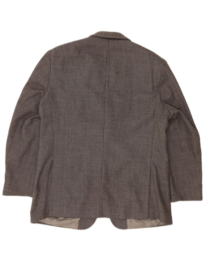 Giacca blazer a 2 bottoni da uomo Marks & Spencer UK 44 XL grigio lana vergine