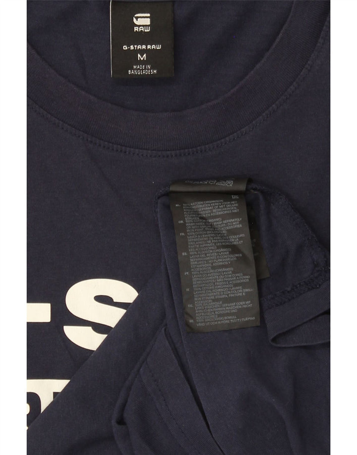 T-shirt grafica da uomo G-Star Top in cotone blu navy medio