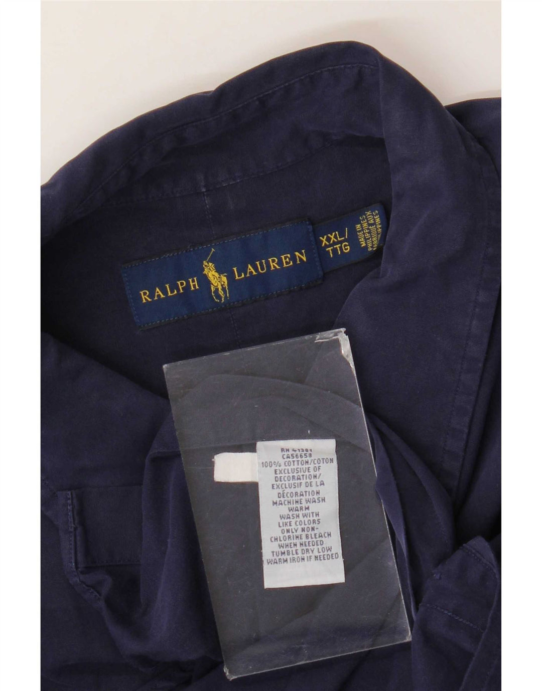 Camicia da uomo Ralph Lauren 2XL cotone blu navy