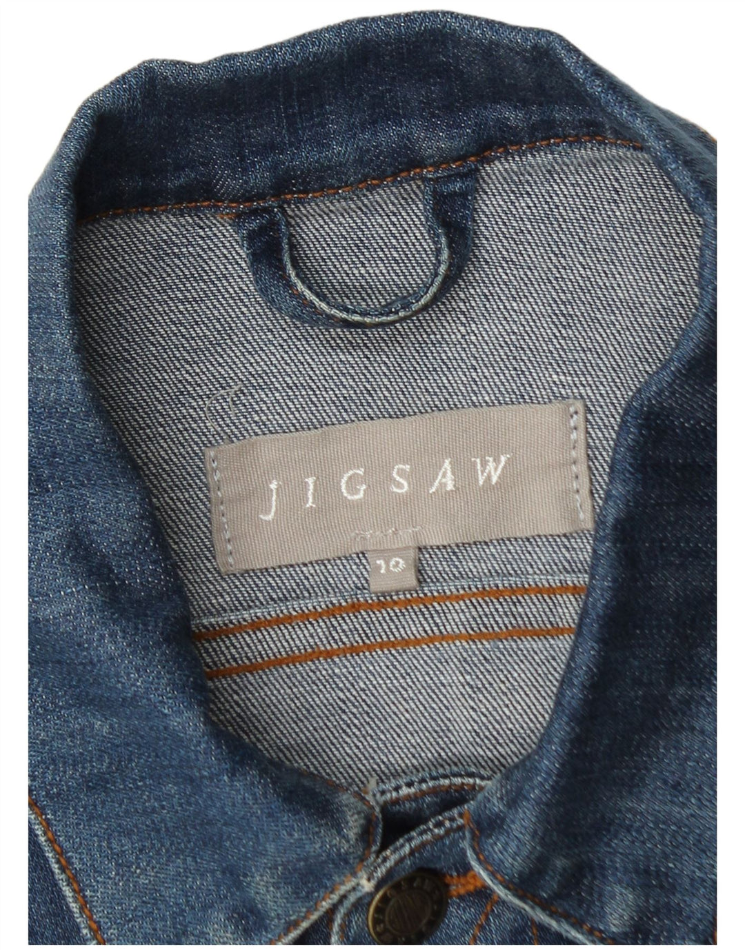 Giacca in denim corta da donna Jigsaw UK 10 piccola in cotone blu