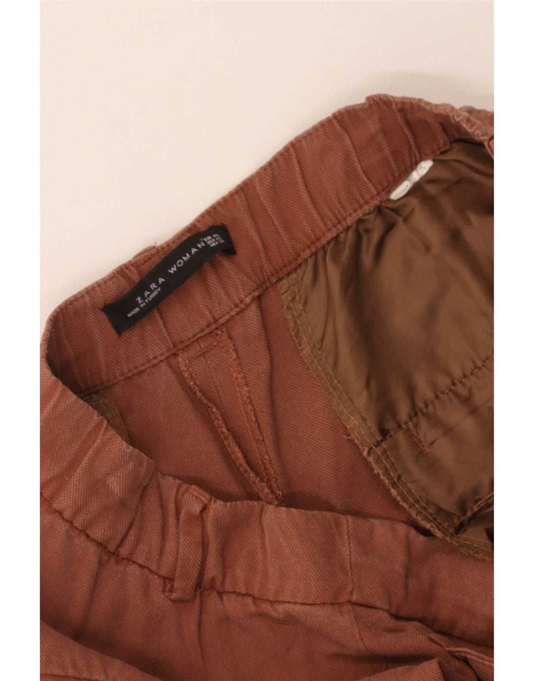 Pantaloni Capri Donna Zara XL W32 L22 Marrone