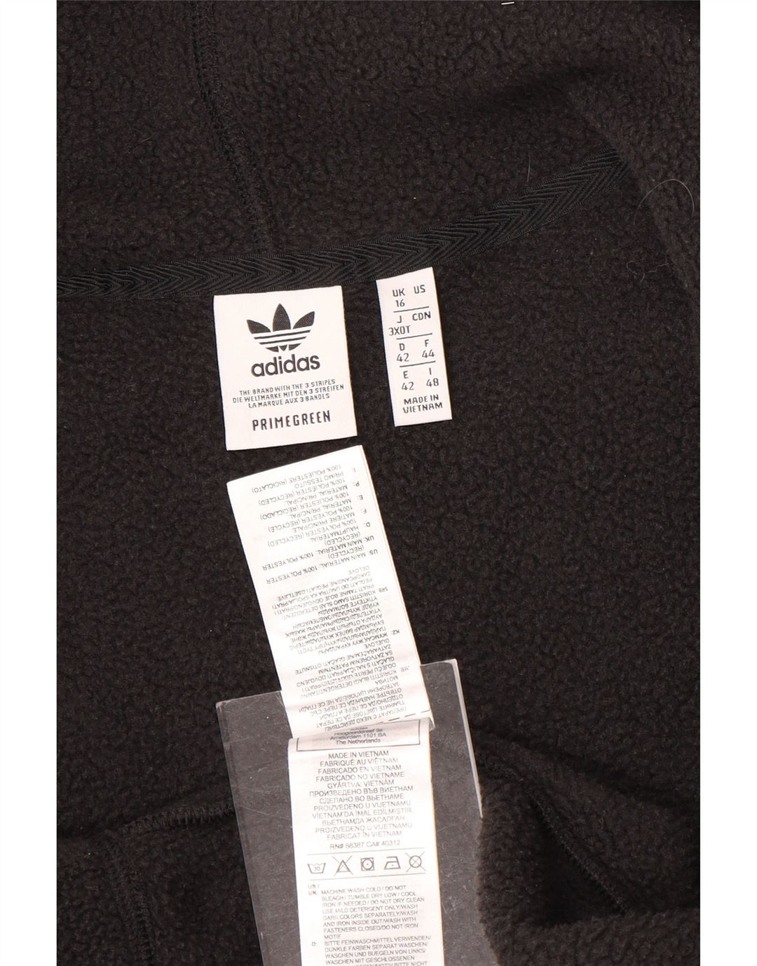 Maglione con cappuccio e zip oversize Primegreen da donna ADIDAS UK 16 Large Nero
