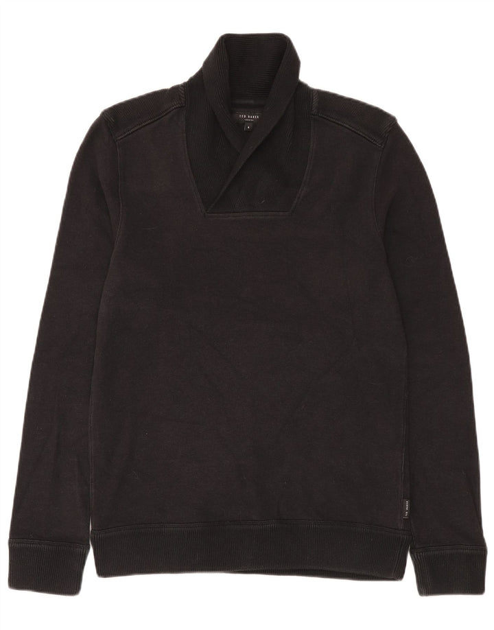 Ted Baker Maglione da uomo con collo a scialle taglia 4 grande nero