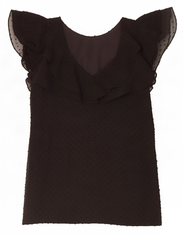 Abito basic da donna Zara UK 10 piccolo poliestere maculato nero