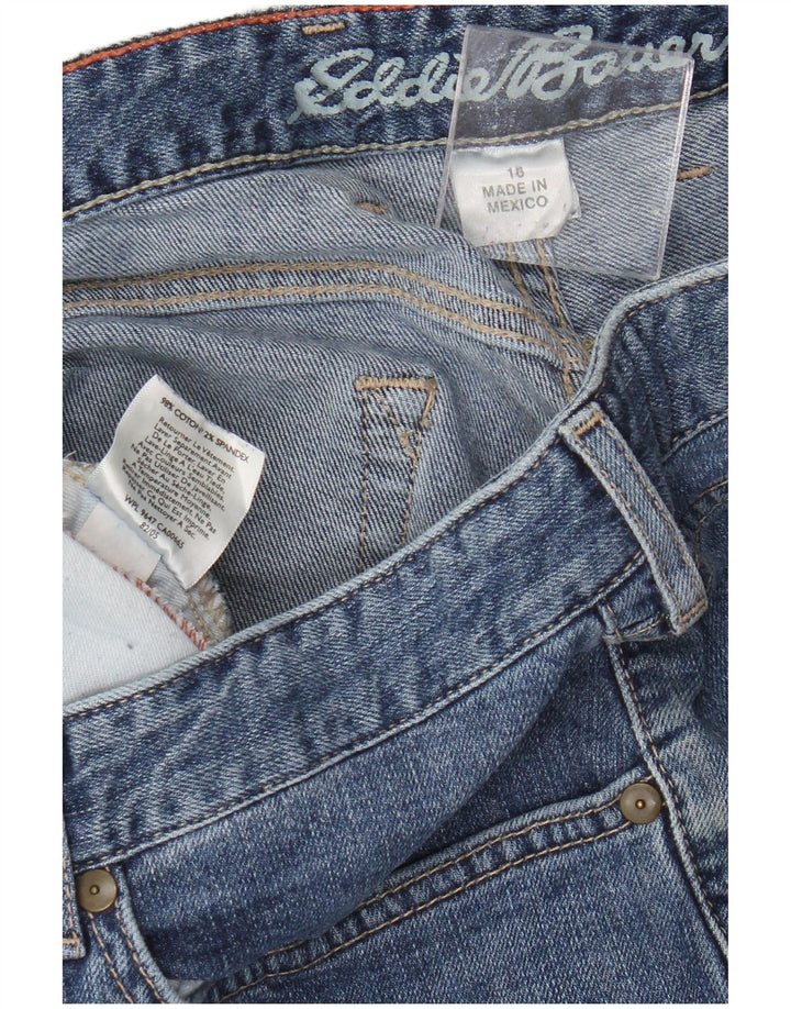EDDIE BAUER Jeans Bootcut Curvy da Donna US 16 2XL W36 L32 Cotone Blu