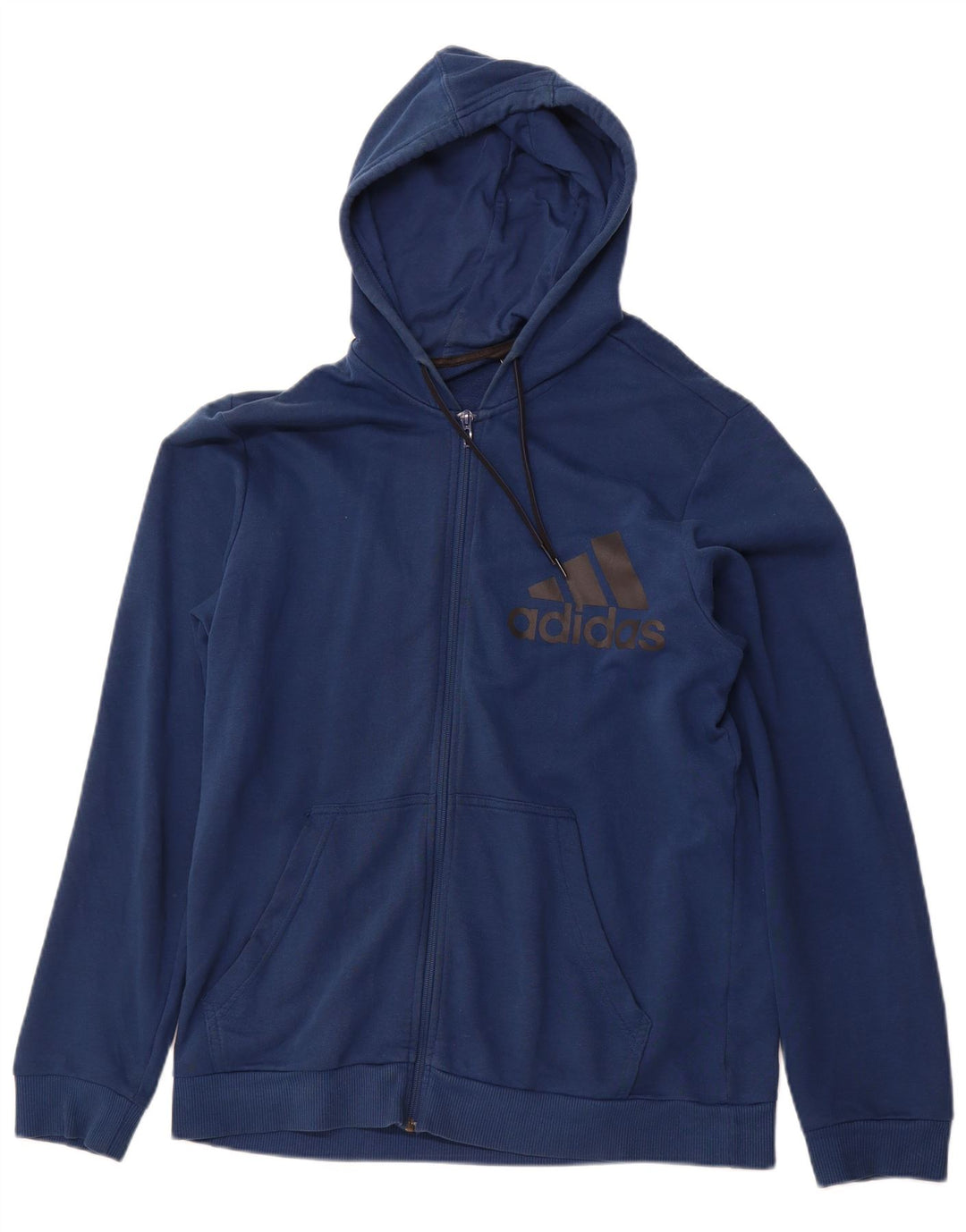 Maglione con cappuccio e zip grafica da uomo ADIDAS blu medio