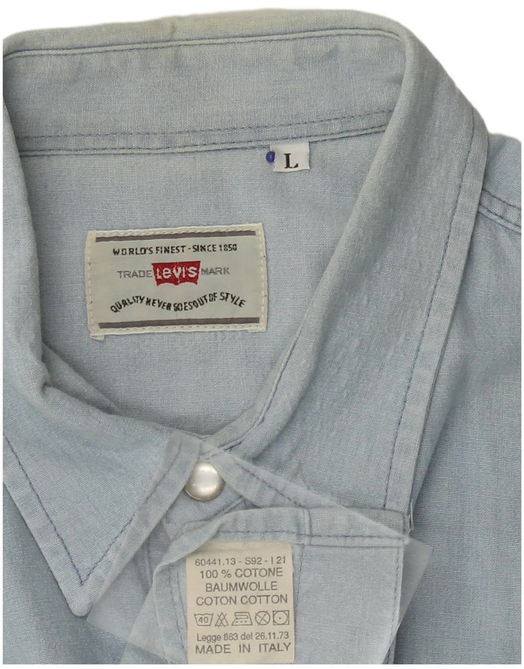 LEVI'S Camicia di jeans da uomo grande in cotone blu