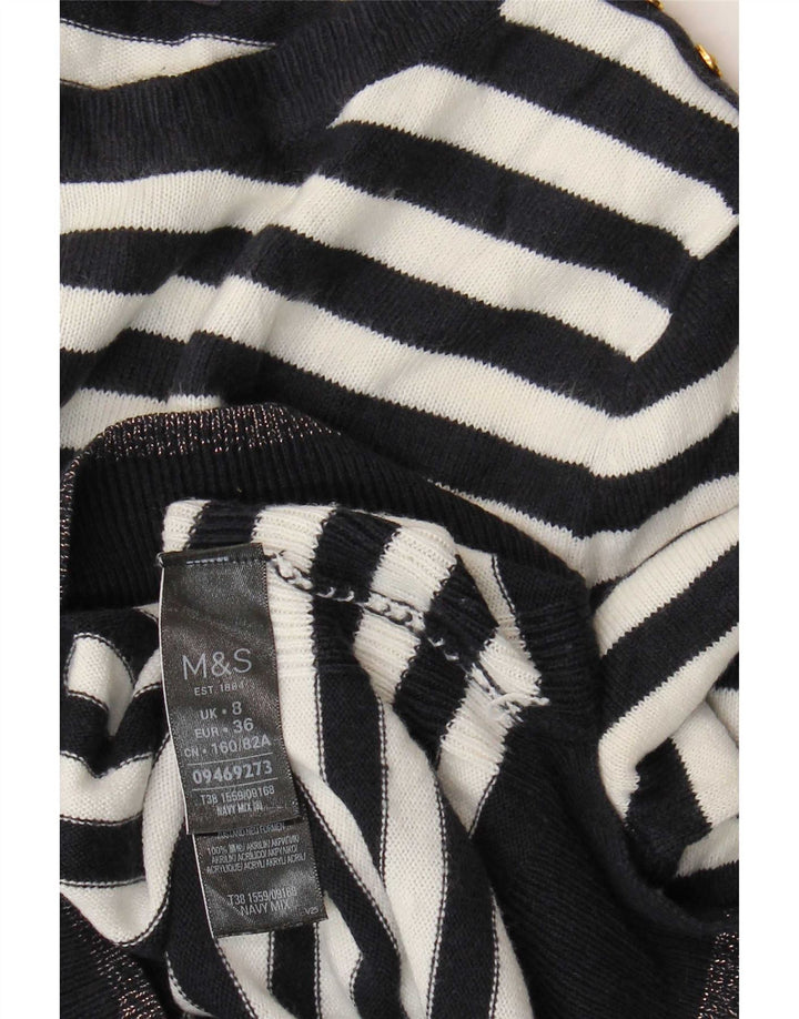 Maglione maglione con scollo a barca da donna Marks & Spencer UK 8 piccolo blu navy