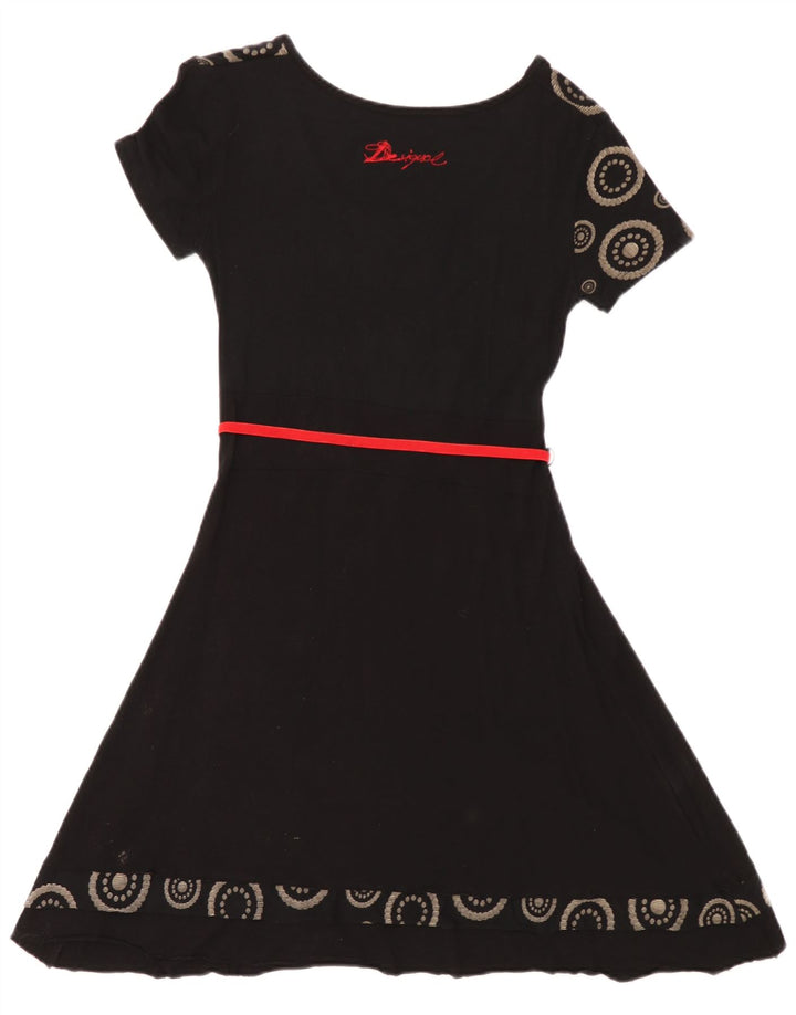 Desigual Abito da donna a linea A con grafica UK 12 Medio Nero geometrico
