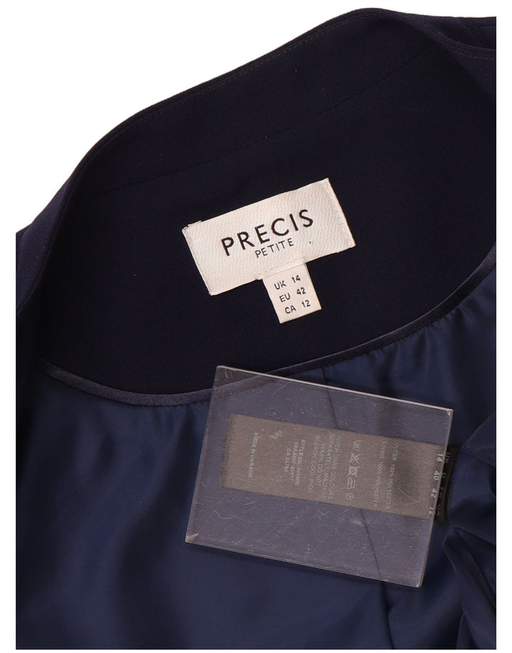 Giacca blazer aperta corta da donna PRECIS UK 14 poliestere medio blu navy