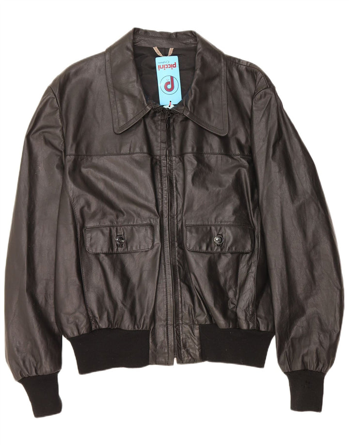 Giacca in Pelle Uomo Piccini IT 58 2XL Pelle Nera