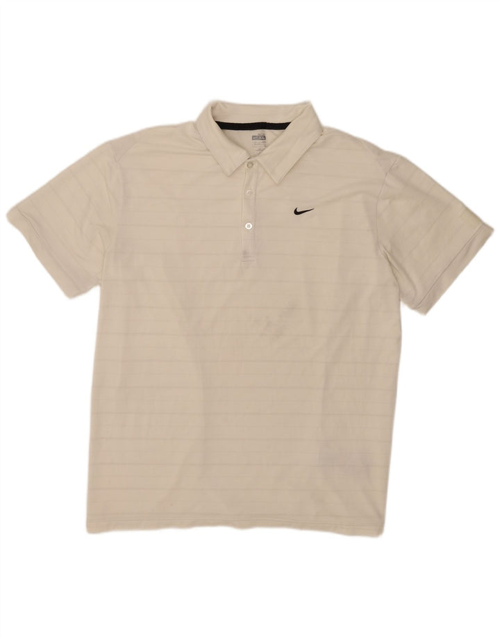 Polo Nike da uomo UK 47/48 2XL poliestere a righe bianche