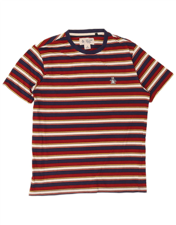 T-shirt da uomo Pinguino Top in cotone a righe multicolore medio
