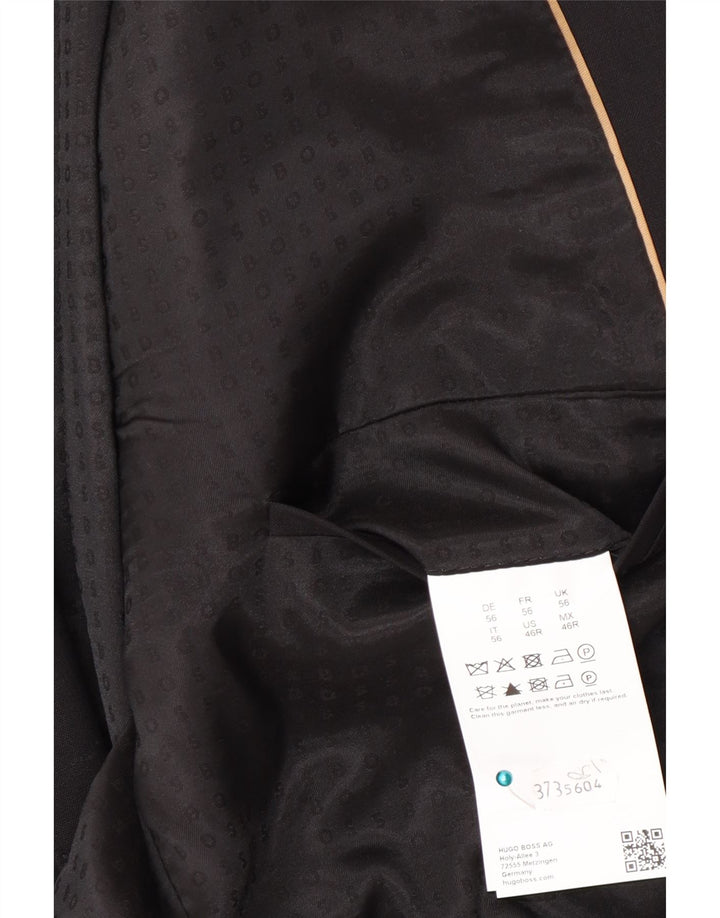 Giacca blazer a 2 bottoni da uomo Hugo Boss EU 56 3XL lana nera