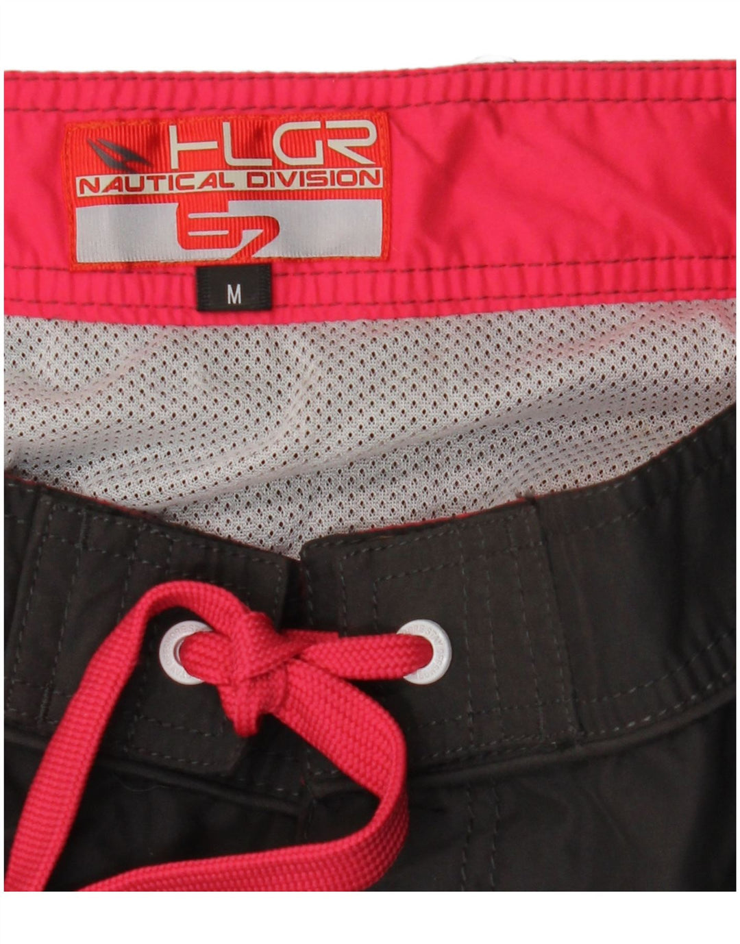 VINTAGE Mens Graphic Swimming Shorts Medium Black Colourblock Polyester