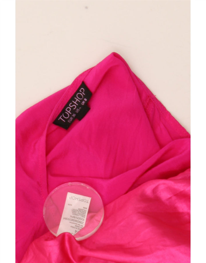Topshop Tutina senza maniche da donna UK 8 Small Pink Silk