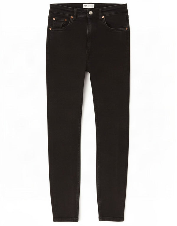 Jeans skinny corti da donna Zara EU 38 piccoli W28 L26 cotone nero