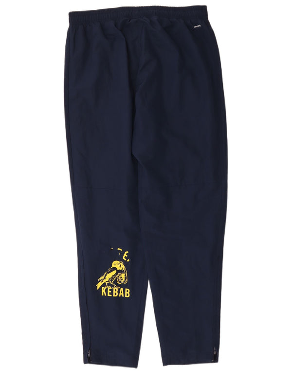 Pantaloni da tuta grafica da uomo Adidas Large in poliestere blu navy