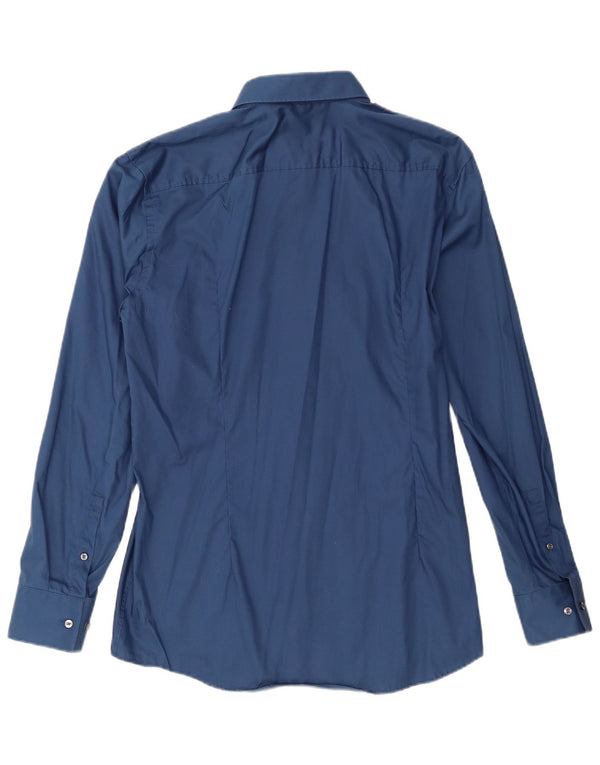 Camicia da uomo slim fit Hugo Boss taglia 42 16 1/2 grande cotone blu